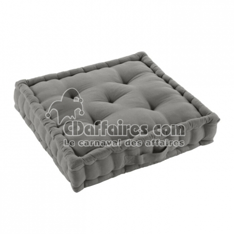 Coussin de sol 50 x 50 x 10 cm coton/polyester recycle grs twily Gris