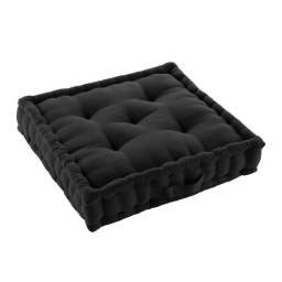 Coussin de sol 50 x 50 x 10 cm coton/polyester recycle grs twily Noir