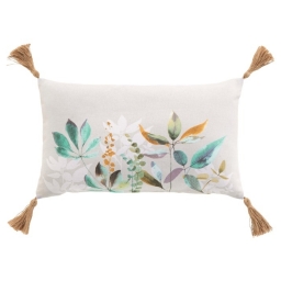 Coussin dehous. compr. pompons 30 x 50 cm coton/polyester imp. dilaris des place Sans