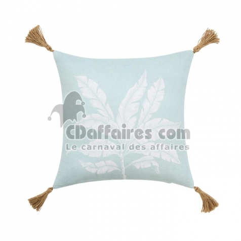 Coussin dehous. compr. pompons 40 x 40 cm coton/polyester imprime hera des place Sans