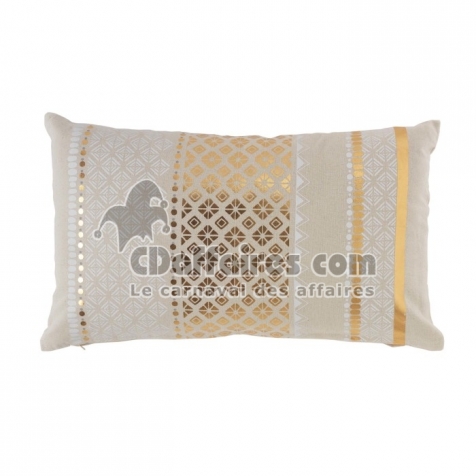 coussin dehoussable 30 x 50 cm en coton imprimé or Gaya