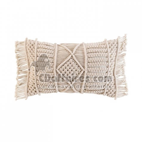 Coussin déhoussable 30 x 50 cm en macramé Macralina