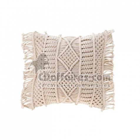 Coussin déhoussable 40 x 40 cm en macramé Macralina