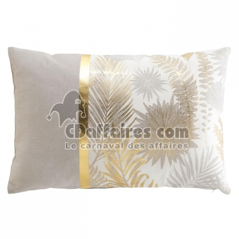 Coussin dehoussable 40 x 60 cm coton/polyester imp. metal. melisse