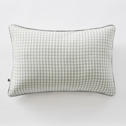 Coussin d&eacute;houssable 40 x 60 cm - Double gaze de coton tiss&eacute;e teinte - VICKIE - Eucalyptus