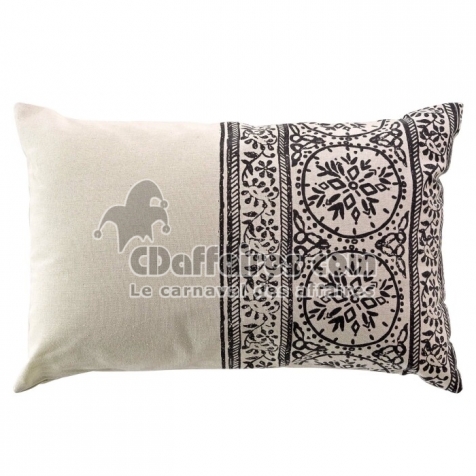 Coussin déhoussable 40 x 60 cm poly-coton Isalina Noir