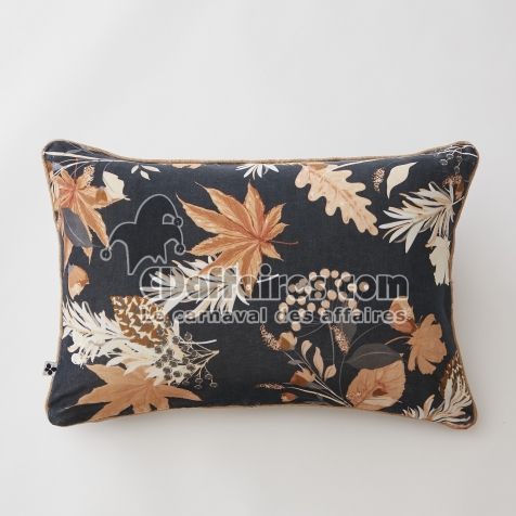coussin d&eacute;houssable 40 x 60 cm velours de coton imprim&eacute; hazel