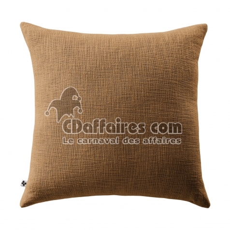 Coussin D&eacute;houssable 45 x 45 cm 100% coton Sixtine Camel