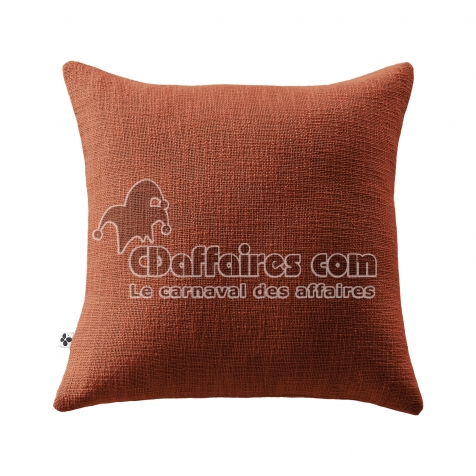 Coussin D&eacute;houssable 45 x 45 cm 100% coton Sixtine Terracotta