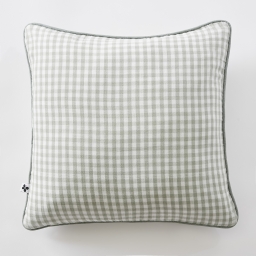 Coussin d&eacute;houssable 45 x 45 cm - Double gaze de coton tiss&eacute;e teinte - VICKIE - Eucalyptus