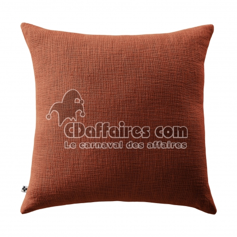 Coussin Déhoussable 60 x 60 cm - 100% coton Sixtine Terracotta