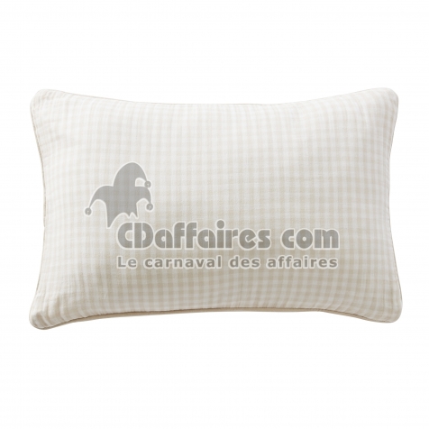 coussin déhoussable avec passepoil 40 x 60 cm gaze de coton tissée teinte vickie pampa