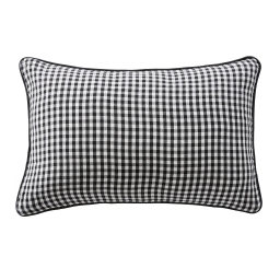 coussin déhoussable avec passepoil 40 x 60 cm gaze de coton tissée teinte vickie truffe