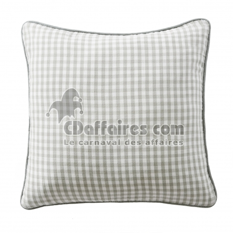 coussin déhoussable avec passepoil 45 x 45 cm gaze de coton tissée teinte vickie eucalyptus