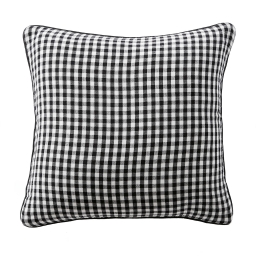 coussin déhoussable avec passepoil 45 x 45 cm gaze de coton tissée teinte vickie truffe