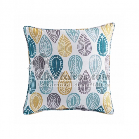 Coussin passepoil 40 x 40 cm polyester imprime palpito Blanc