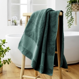 Drap de bain 90 x 150 cm éponge unie garance emeraude Vert foncé