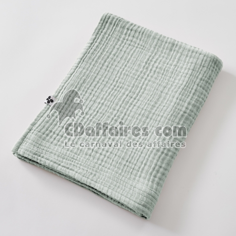 Drap de Bain 90 x 150 cm - Quadruple Gaze de Coton 220 g/m&sup2; - Gaia Eucalyptus