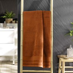 Drap de douche 70 x 130 cm &eacute;ponge unie tendresse Caramel