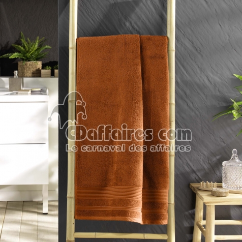 Drap de douche 70 x 130 cm &eacute;ponge unie tendresse Caramel