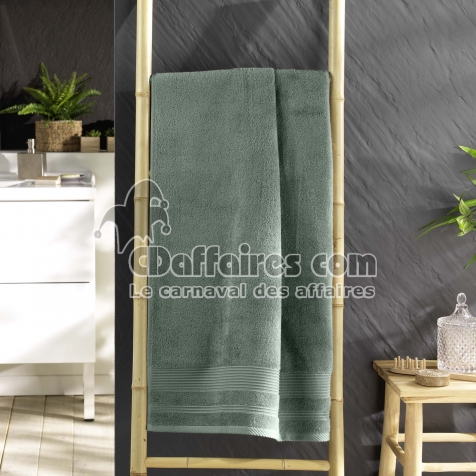 Drap de douche 70 x 130 cm &eacute;ponge unie tendresse C&egrave;dre