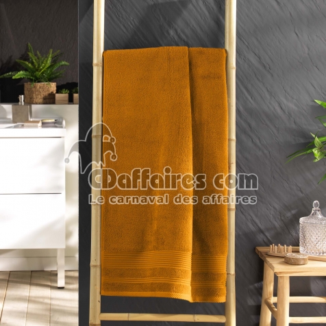 Drap de douche 70 x 130 cm &eacute;ponge unie tendresse Curry