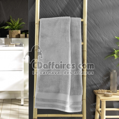 Drap de douche 70 x 130 cm eponge unie tendresse Gris Perle