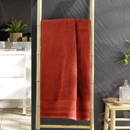 Drap de douche 70 x 130 cm &eacute;ponge unie tendresse Marsala