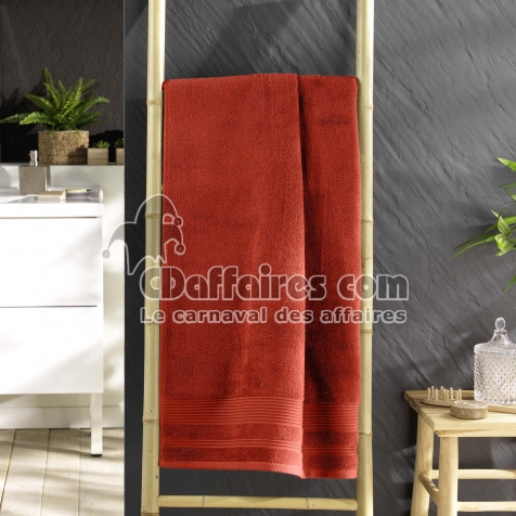 Drap de douche 70 x 130 cm &eacute;ponge unie tendresse Marsala