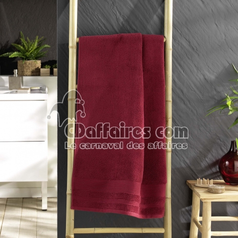 Drap de douche 70 x 130 cm eponge unie tendresse Rubis