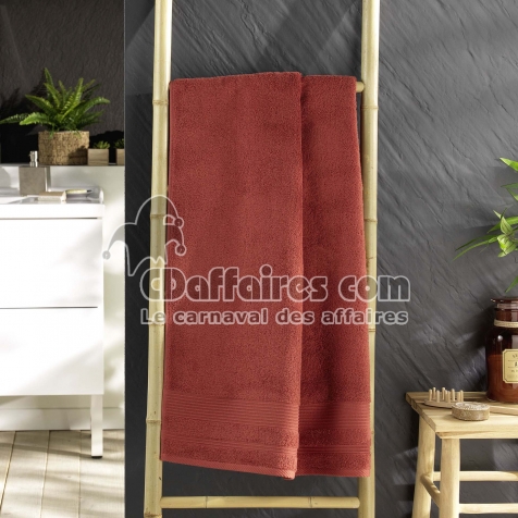 Drap de douche 70 x 130 cm eponge unie tendresse Terracotta