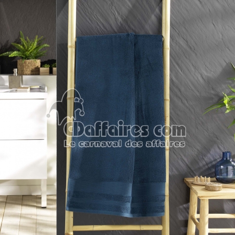 Drap de Douche 70x130 cm - &Eacute;ponge Unie Tendresse Saphir 600g/m&sup2;