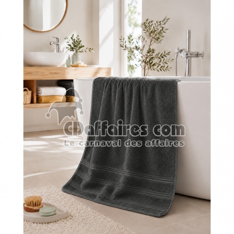 Drap de Douche Spa 70 x 140 cm 100% Coton 400 gr/m&sup2; - Ardoise