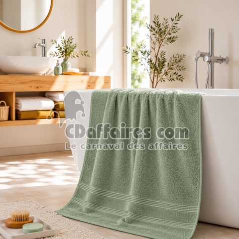 Drap de Douche Spa 70 x 140 cm 100% Coton 400 gr/m&sup2; - Romarin