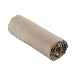 Drap housse 1 personne 90 x 190 cm percale uni 78 fils percaline Sable