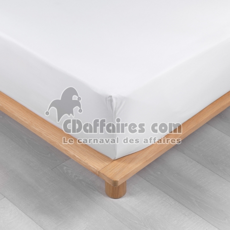 Drap housse 100% percale ultra doux 160 x 200 cm 78 fils bonnet 30 cm Blanc