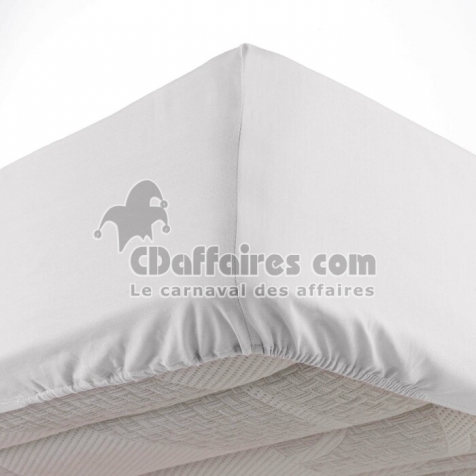 Drap housse 140 x 190 cm bonnet 30 cm microfibre Oscar Blanc