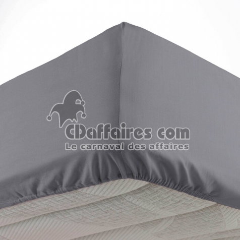 Drap housse 140 x 190 cm bonnet 30 cm Mmicrofibre Oscar Anthracite