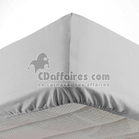 Drap housse 140 x 190 cm bonnet 30 cm Mmicrofibre Oscar Gris Clair