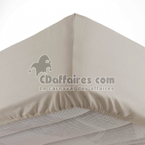 Drap housse 140 x 190 cm bonnet 30 cm Mmicrofibre Oscar Naturel