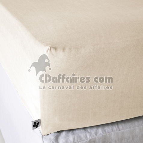 Drap Housse 180 x 200 cm en Lyocell Uni Lysandre Pampa