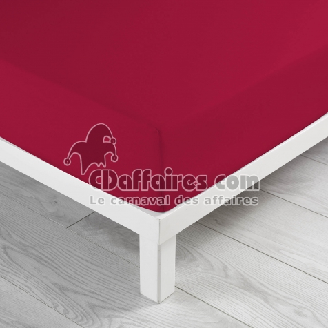 Drap housse 2 personnes 140 x 190 x 30 cm coton bio Biolina Bordeaux