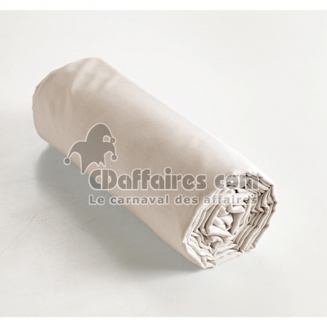 Drap housse 200 x 200 cm coton 57 fils ambre pampa Naturel