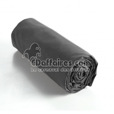 Drap housse coton luxe 180 x 200 cm bonnet 30 cm Ambre Anthracite
