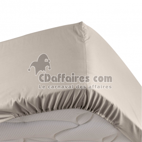 Drap housse lin 90 x 190 cm en percale Bonnet de 30 cm