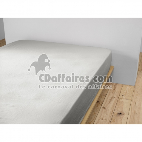 Drap housse luxe double gaze de coton 140 x 190 x 30 cm Nuit douce Gris