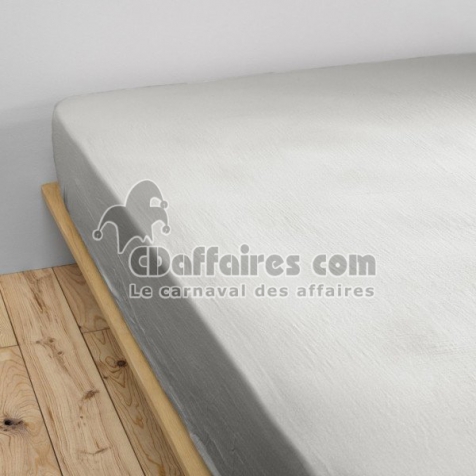 Drap housse luxe double gaze de coton 140 x 190 x 30 cm Nuit douce Gris
