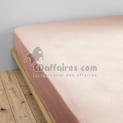 Drap housse luxe double gaze de coton 140 x 190 x 30 cm Nuit douce Rose