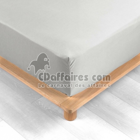 Drap housse queen size 160 x 200 cm bonnet 30 cm percale de coton 78 fils Blanc