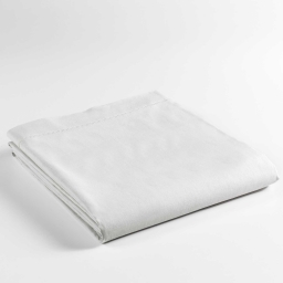 Drap plat 1 personne 180 x 290 cm uni 57 fils lina  + point bourdon Blanche